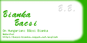bianka bacsi business card