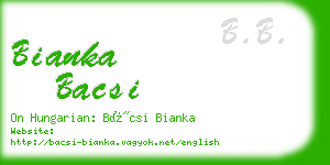 bianka bacsi business card